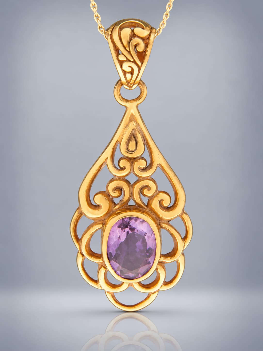 Gold Vermeil Amethyst pendant