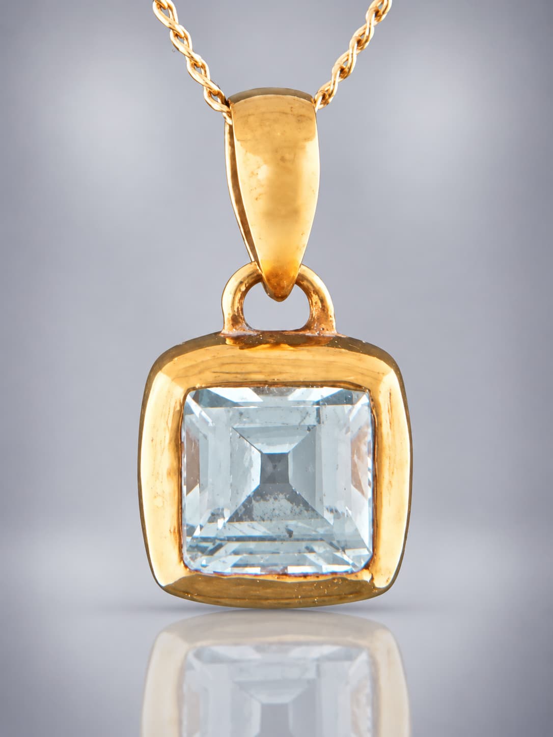 Blue Topaz Pendant - Gold Vermeil