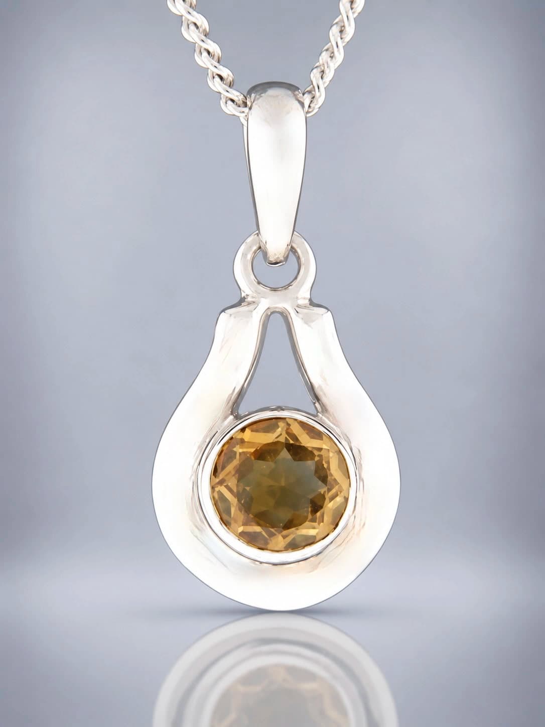 Citrine sterling silver pendant