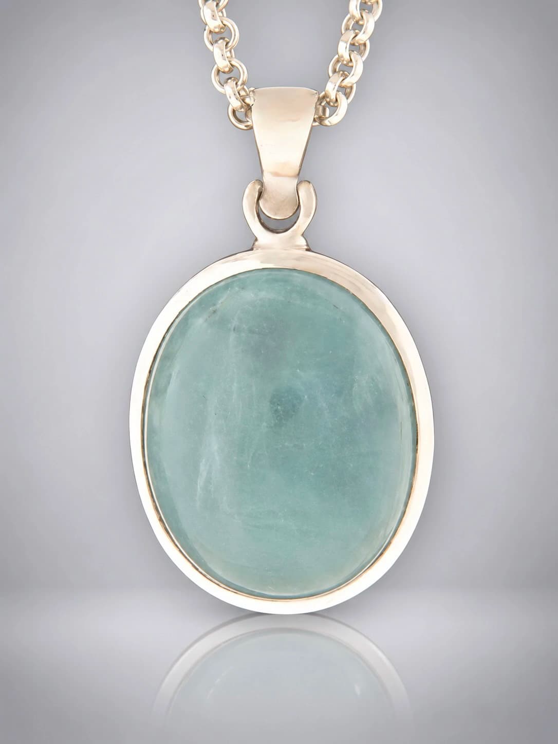 Aquamarine sterling silver pendant
