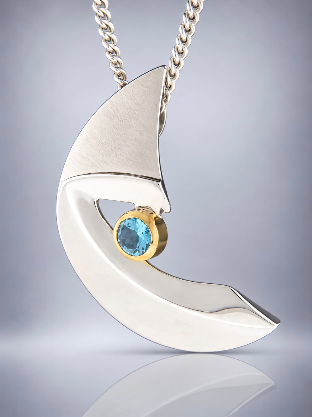 Blue Topaz sterling silver pendant