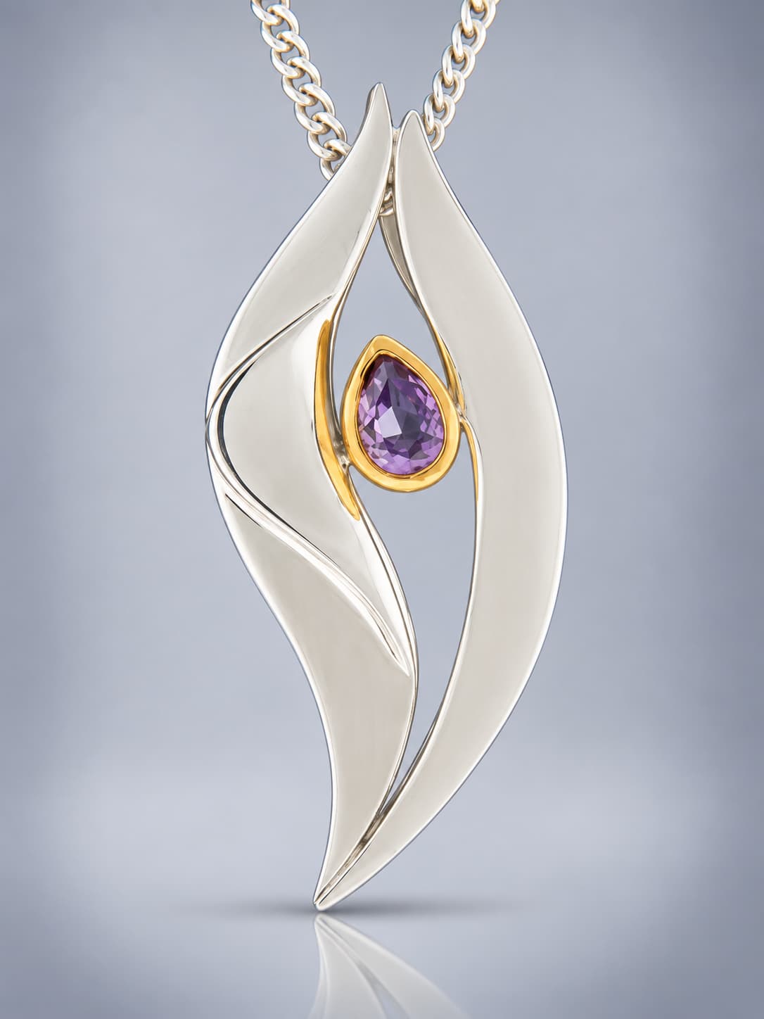 sterling silver amethyst pendant