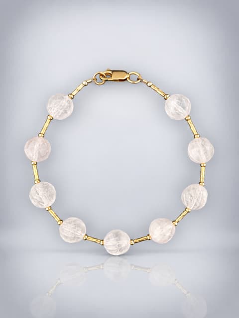 rose quartz bracelet gold