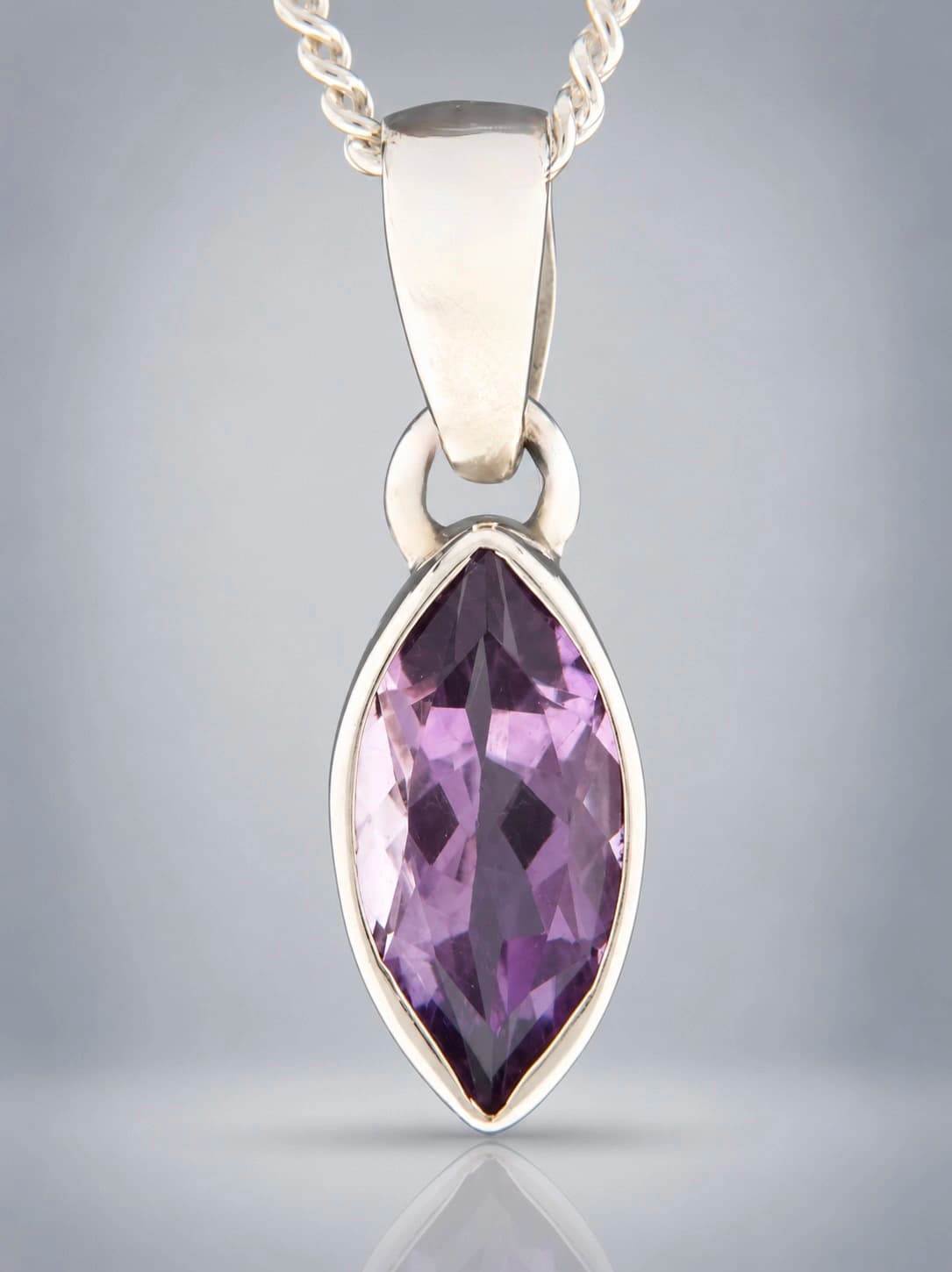 sterling silver amethyst pendant
