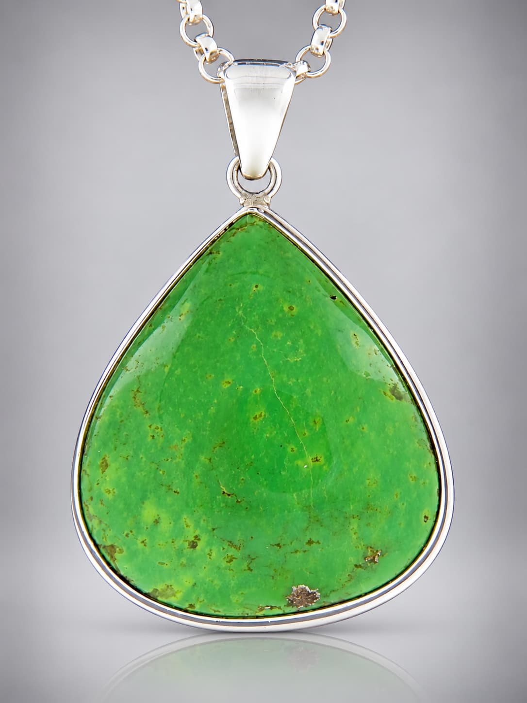 Gaspeite Sterling silver pendant
