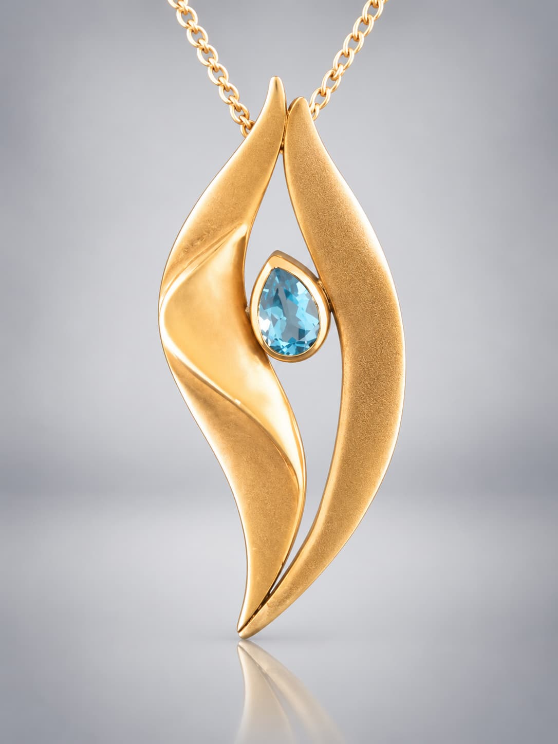 Blue Topaz Pendant - Gold Vermeil