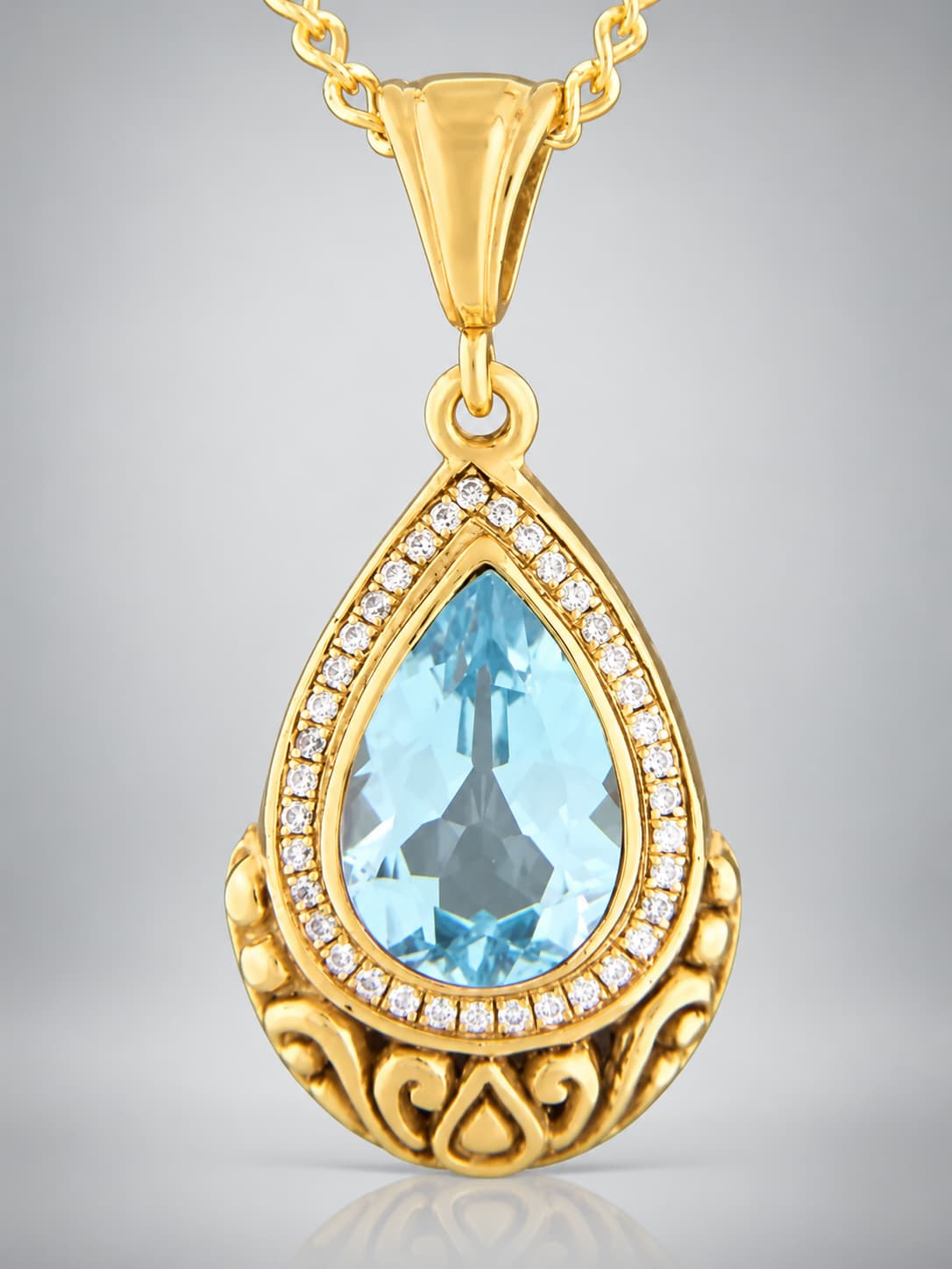 Blue Topaz Pendant - Gold Vermeil