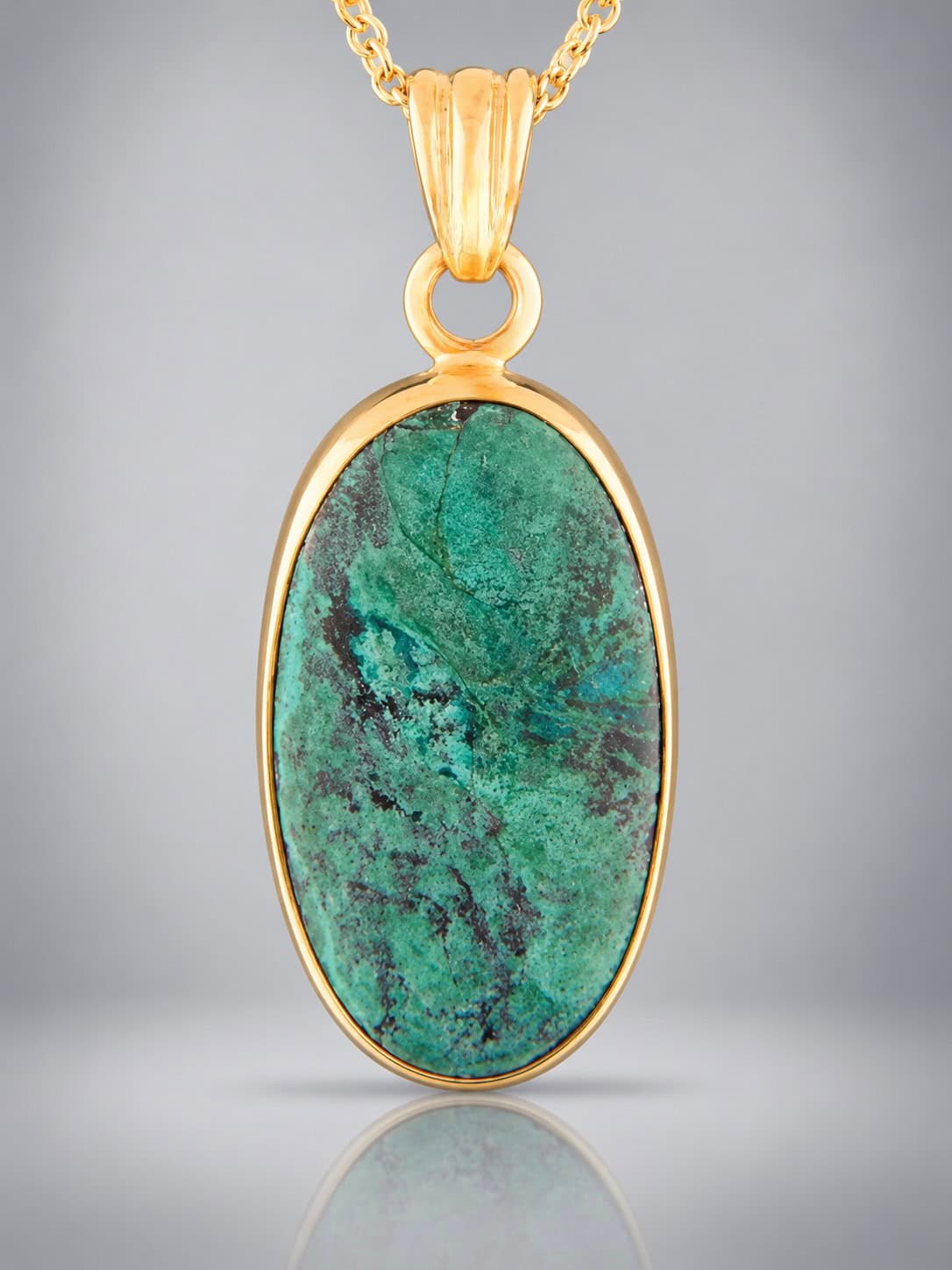 Chrysocolla Gold Vermeil pendant