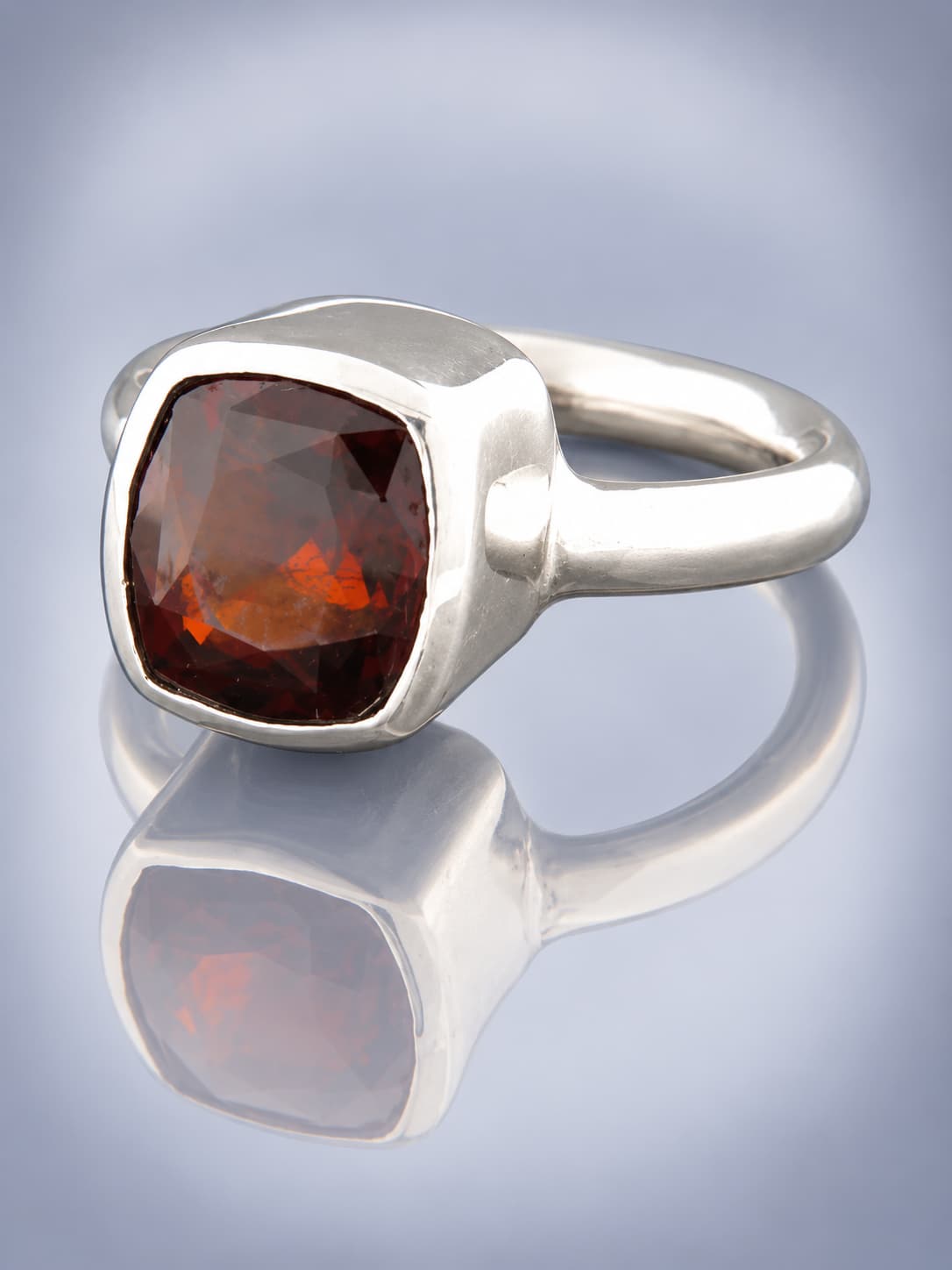 Garnet Ring - Sterling Silver