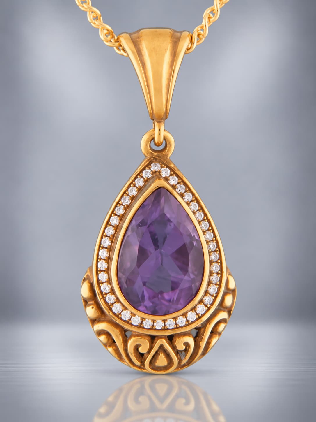Faceted Amethyst Pendant.