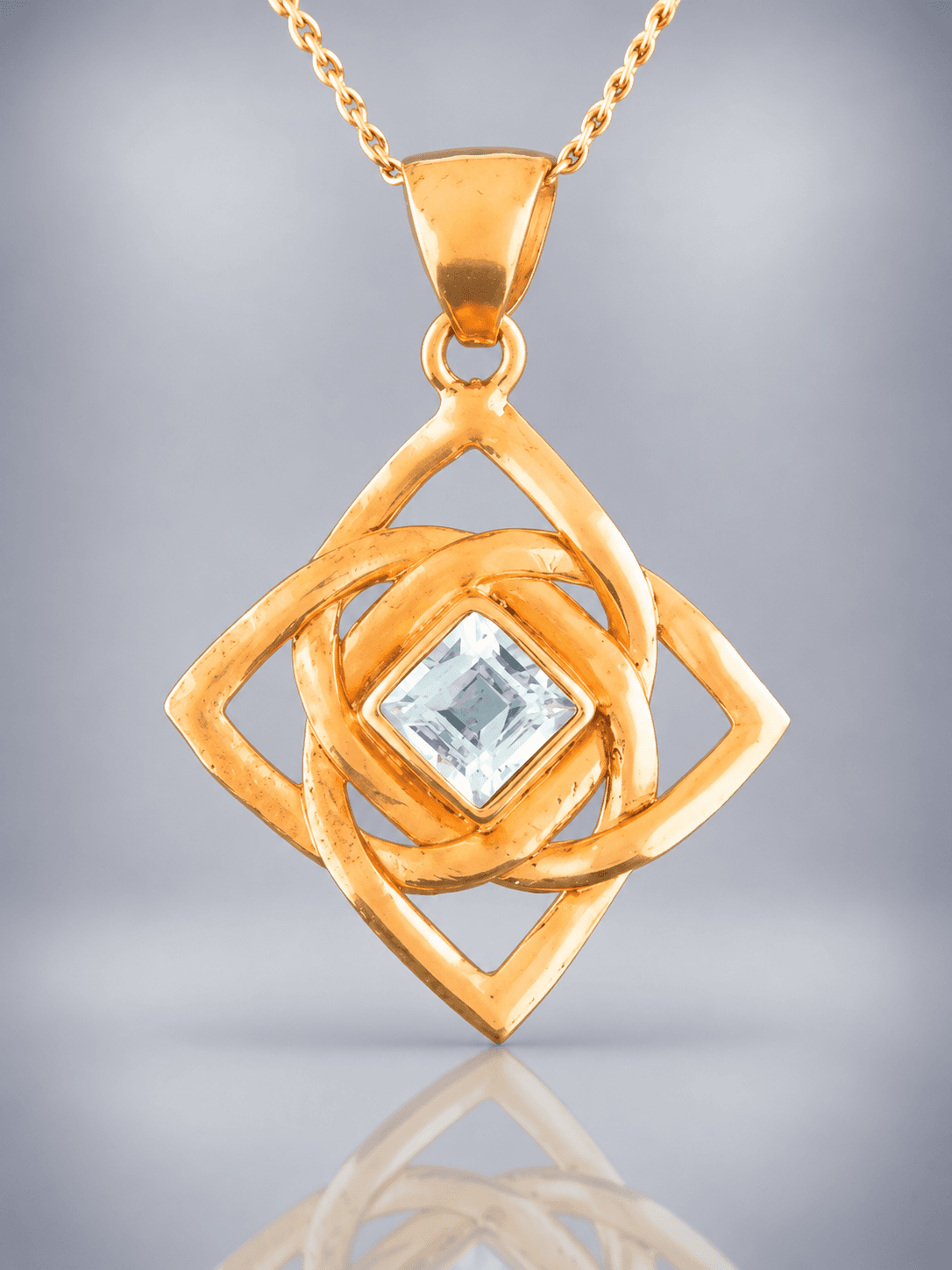 Blue Topaz Pendant - Gold Vermeil