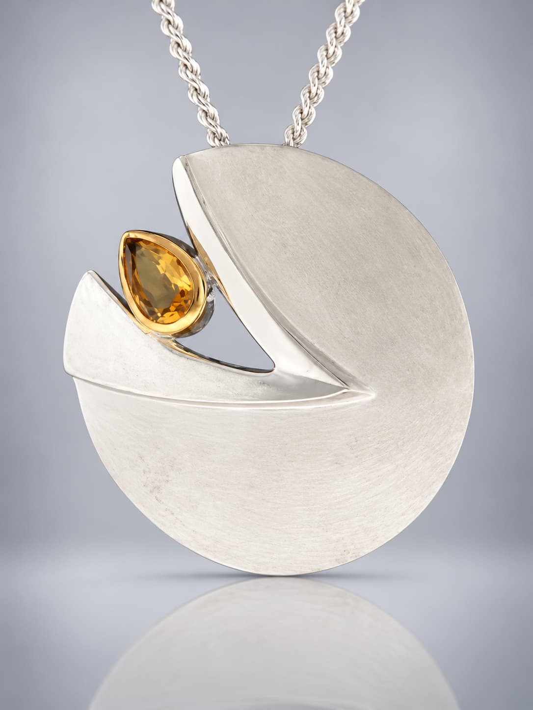 Citrine sterling silver pendant