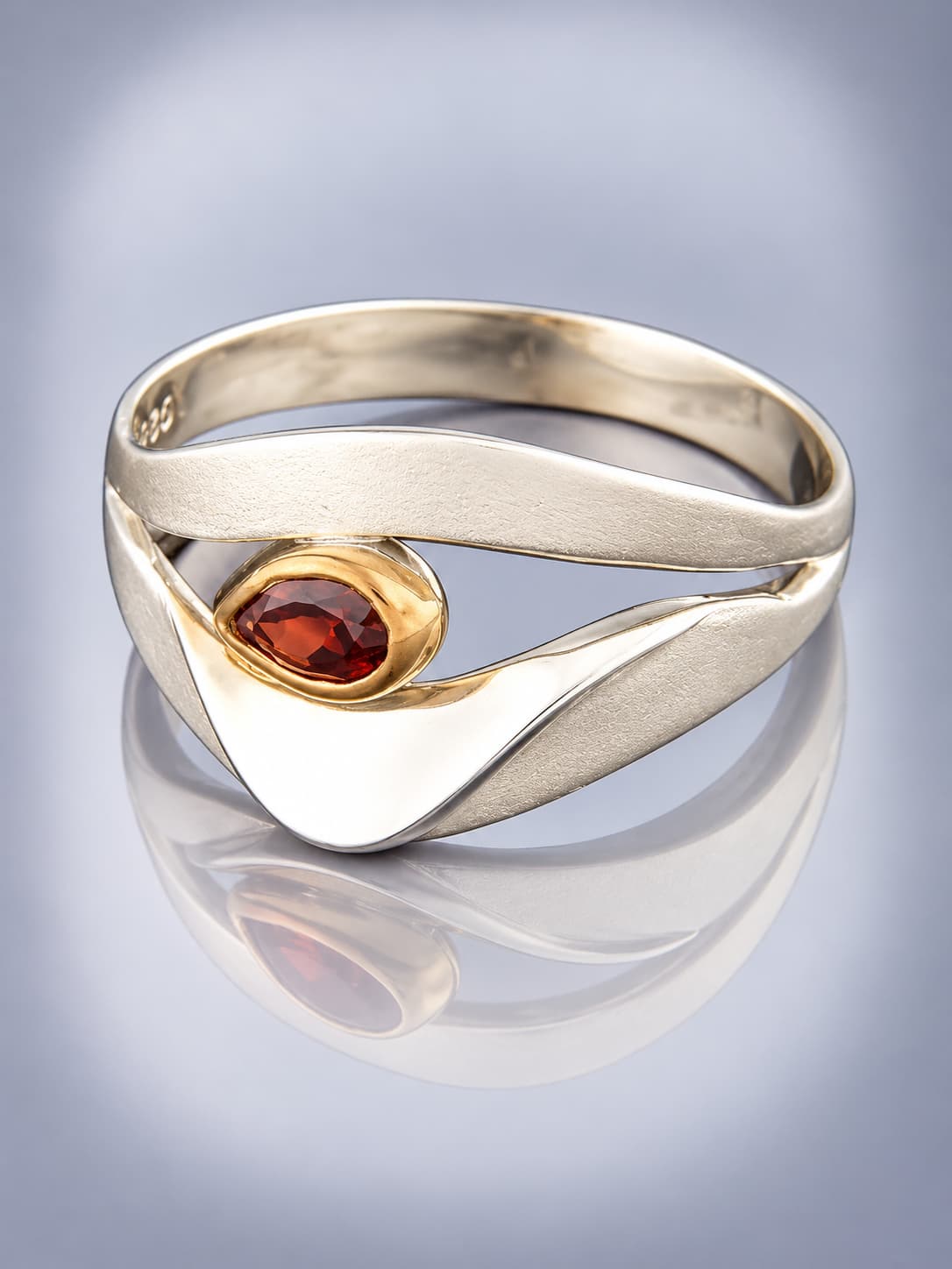 Garnet Ring - Sterling Silver
