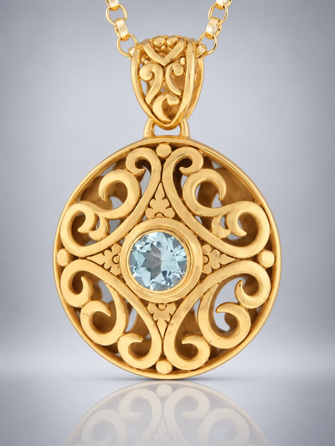 Gold Vermeil blue topaz pendant