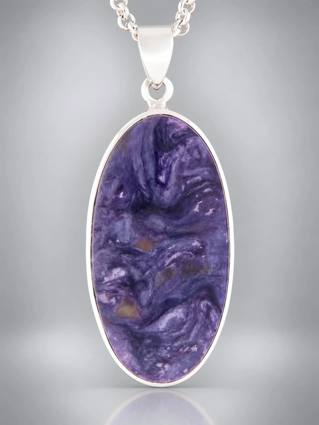 Charoite sterling silver penant