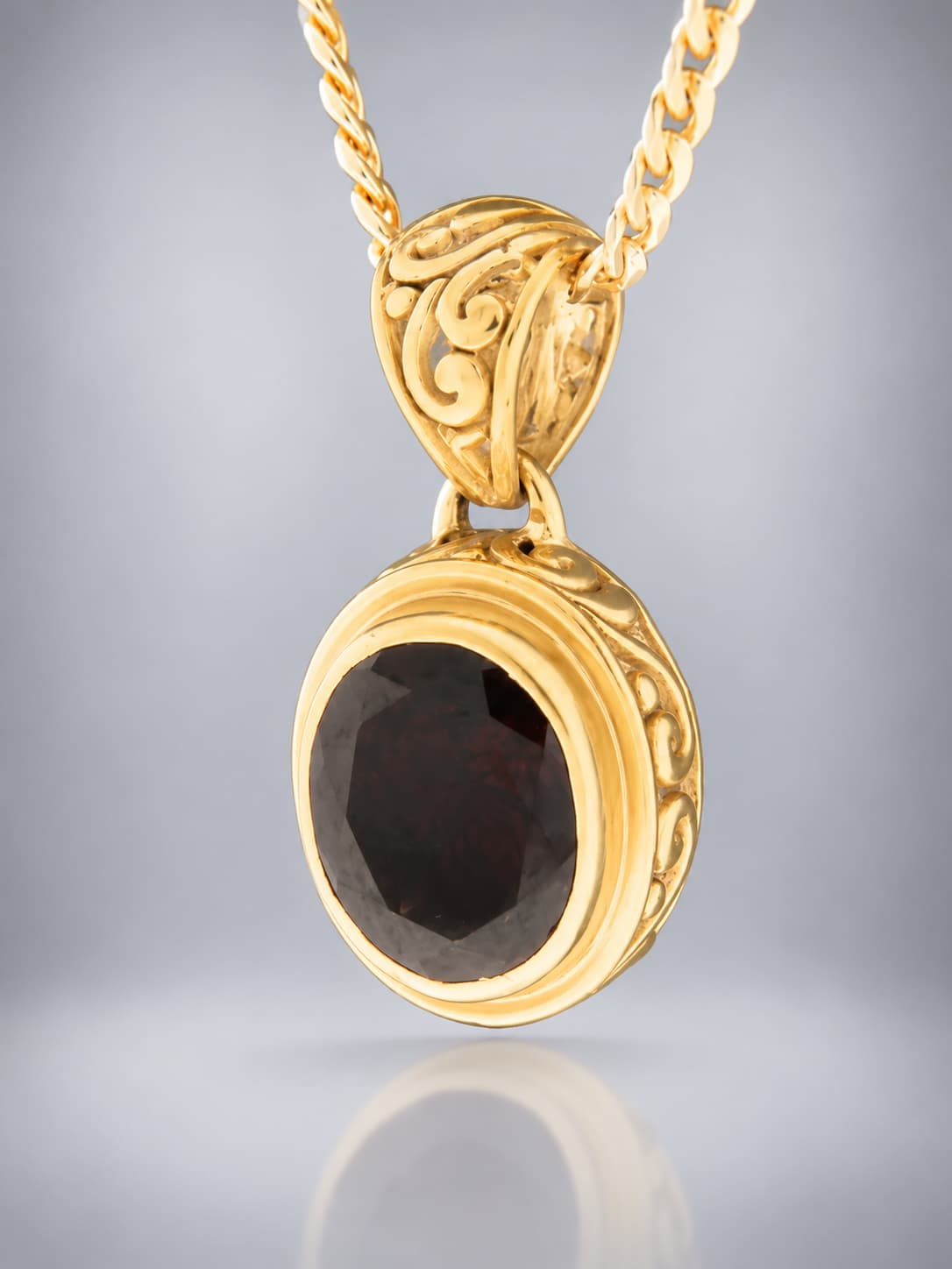 Garnet Pendant - Gold Vermeil