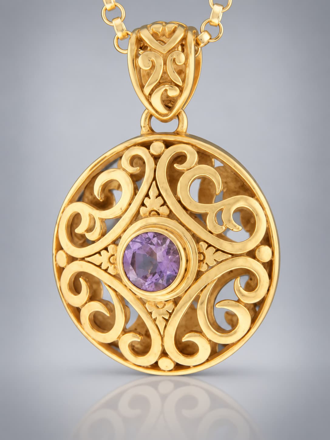 Amethyst faceted pendant