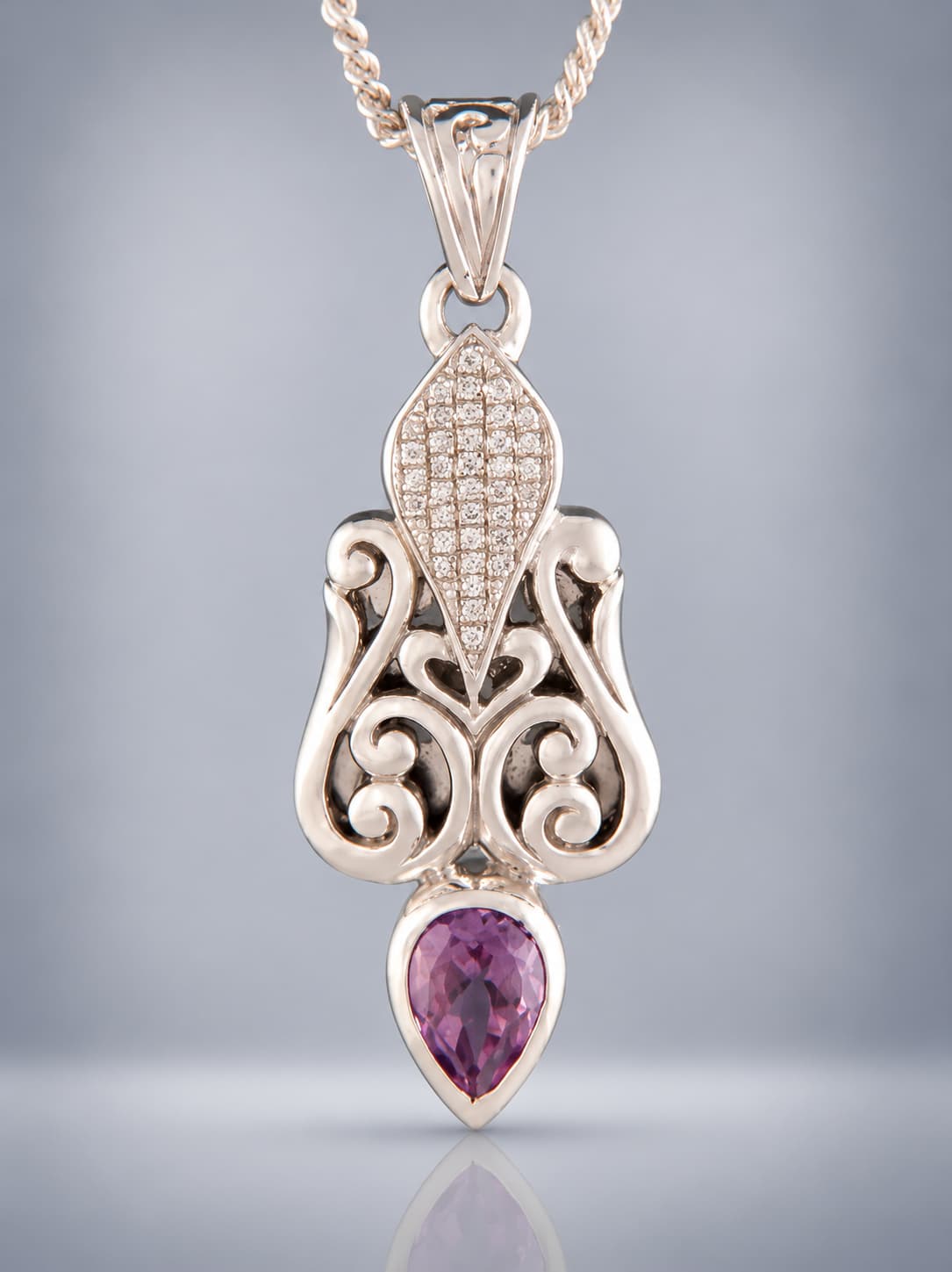 sterling silver amethyst pendant