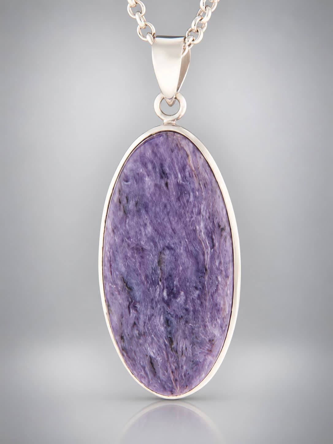 Charoite sterling silver penant
