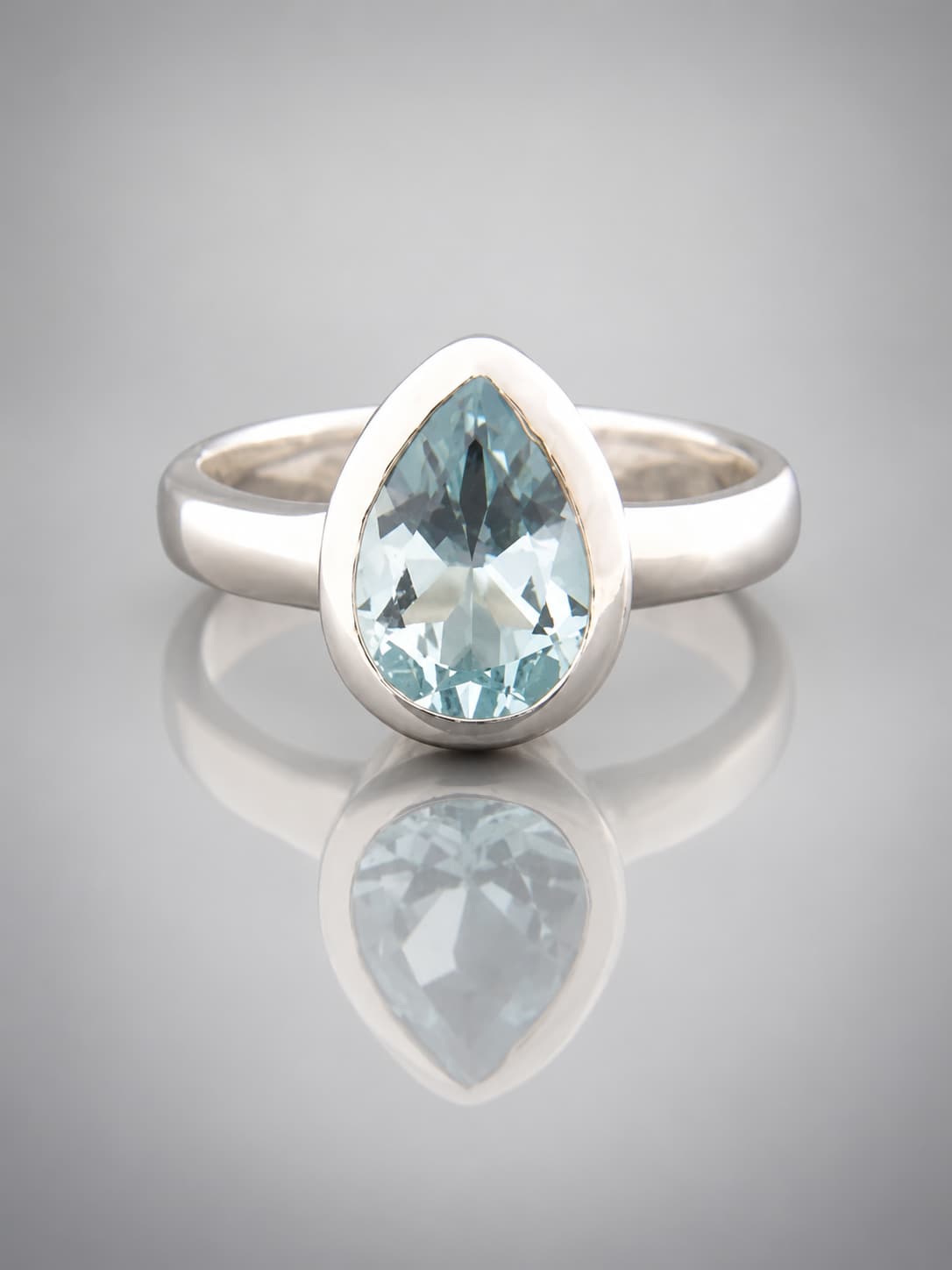 Blue Topaz Ring - Sterling Silver