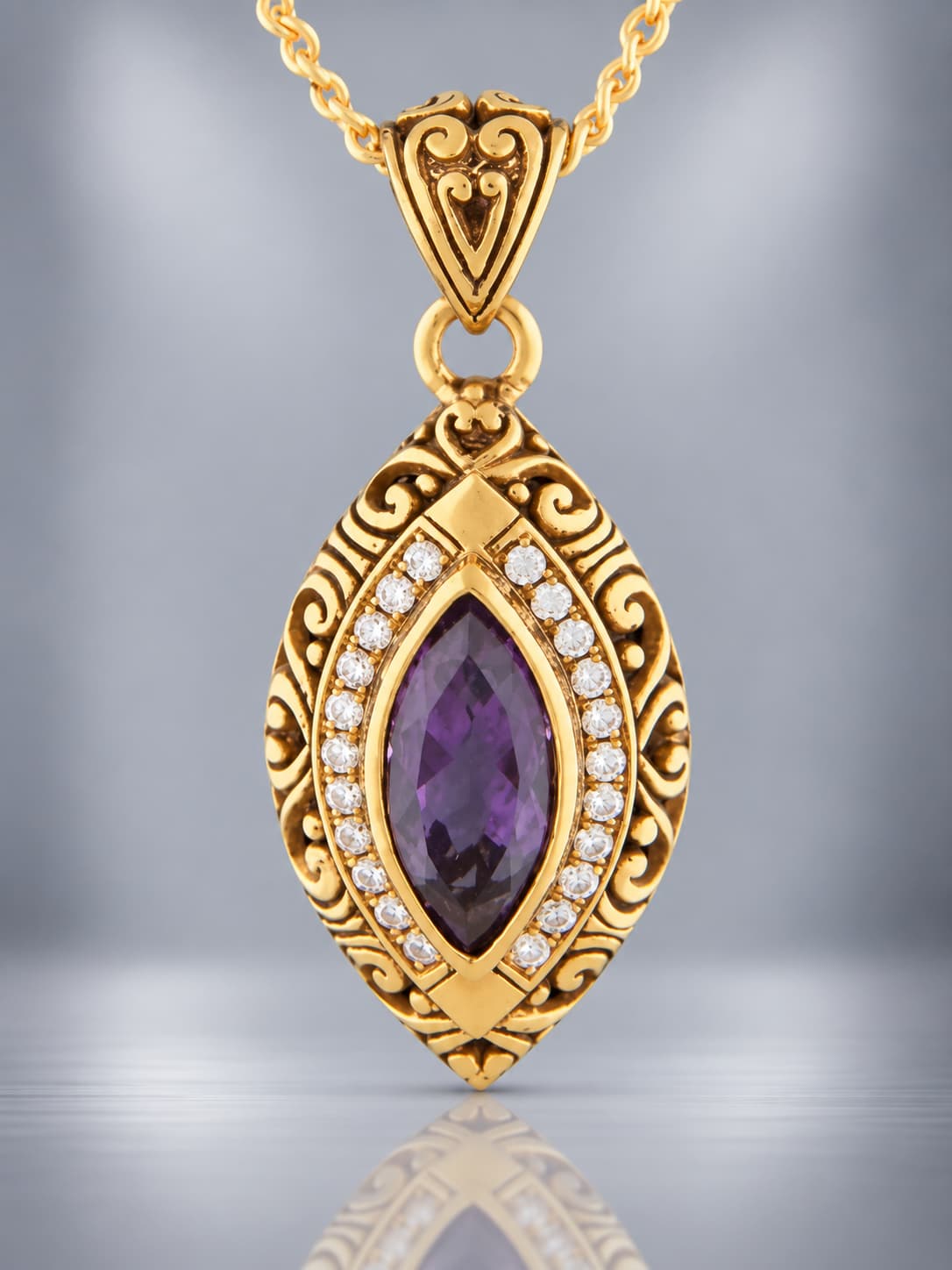 Faceted Amethyst Pendant