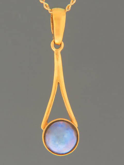 Blue Pearl Pendant - Gold Vermeil - 9mm Pearl
