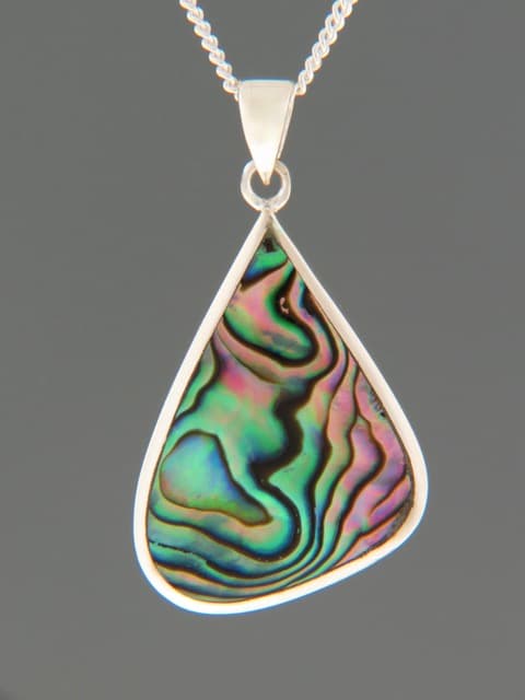 Paua Shell Pendant - Sterling Silver