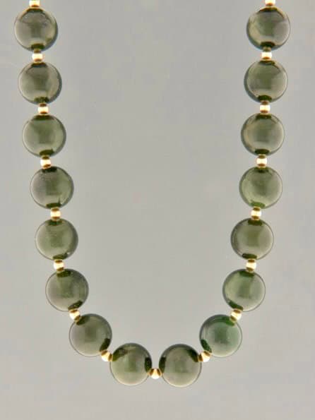Jade Necklace - 12mm round stones with 3mm round beads