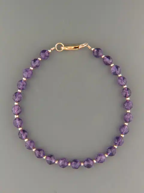 Amethyst Bracelet - 6mm round faceted stones