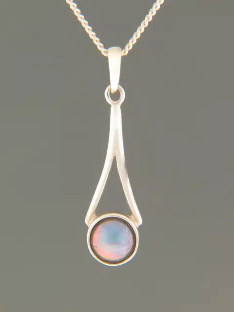 Blue Pearl Pendant - Sterling Silver - 8mm Pearl