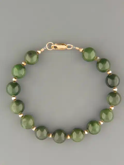 Jade Bracelet - 10mm round stones with 3mm round beads
