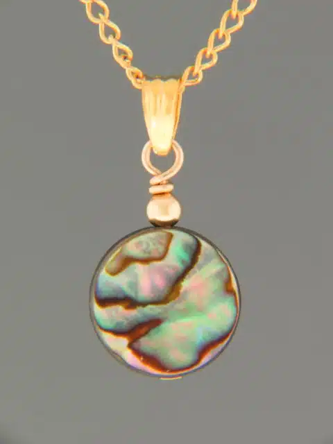 Paua Shell Pendant - 14ct Gold Filled