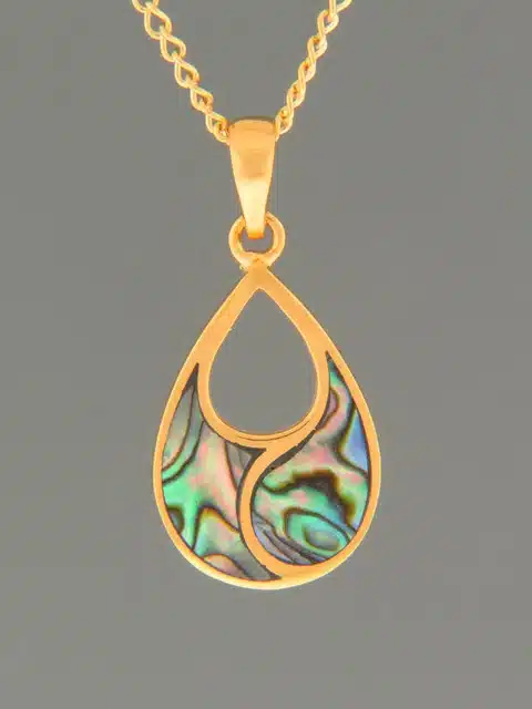 Paua Shell Pendant - Gold Vermeil