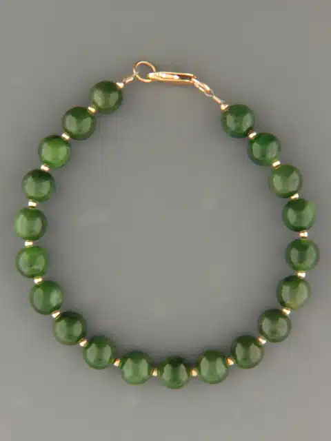 Jade Bracelet - 8mm round stones with 2mm round beads
