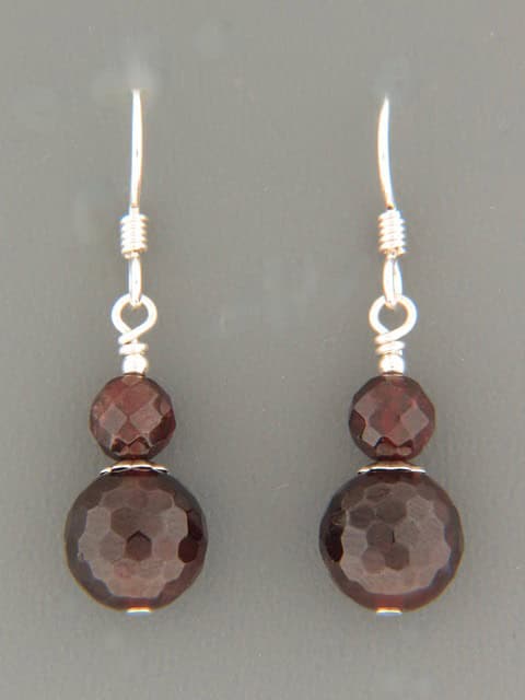 Garnet Earrings - Sterling Silver