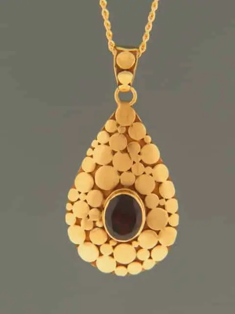Garnet Pendant - Gold Vermeil