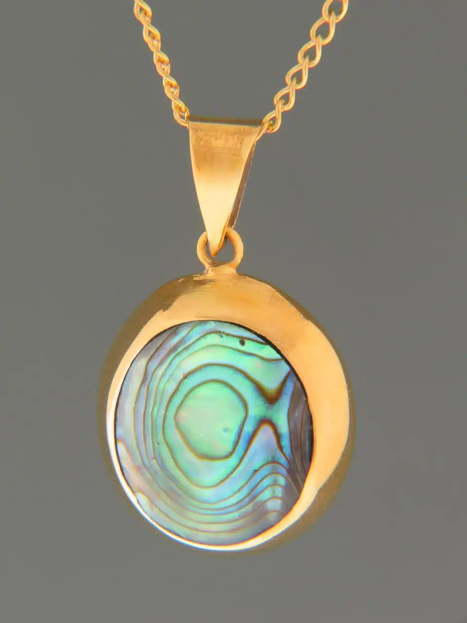 Paua Shell Pendant - Gold Vermeil