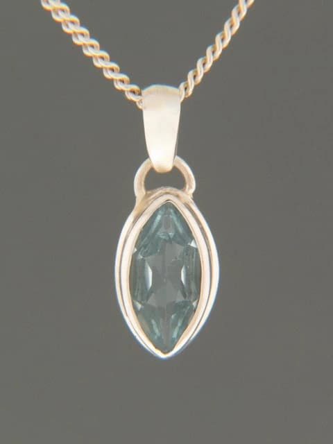 Blue Topaz Pendant - Sterling Silver