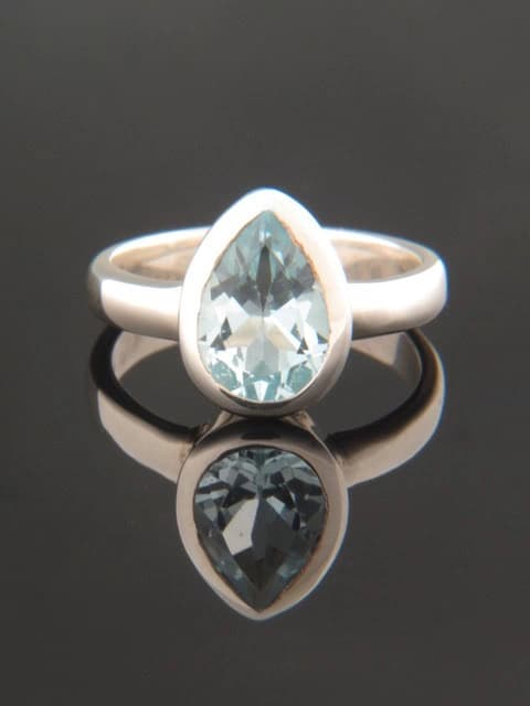 Blue Topaz Ring - Sterling Silver