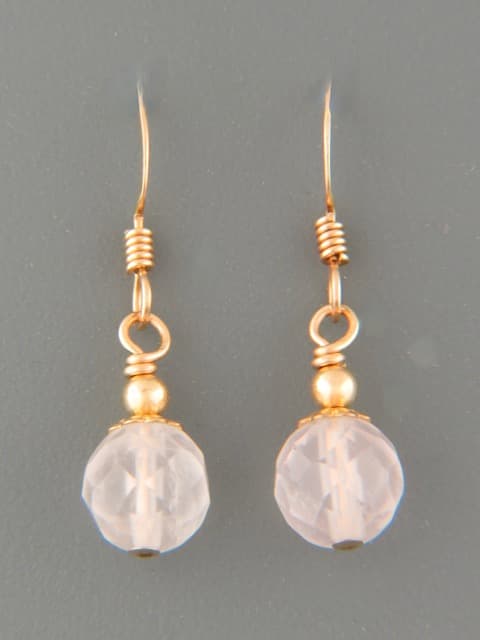 Rose Quartz Earrings - 14ct Gold Filled