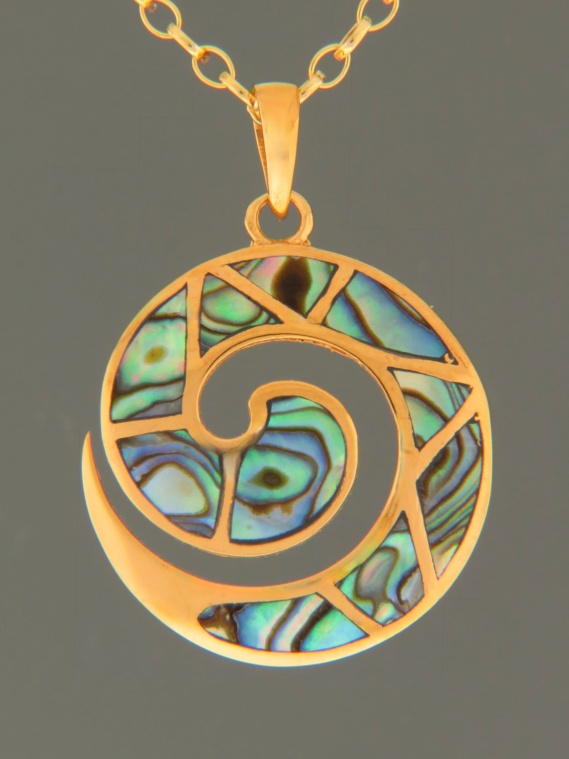 Paua Shell Pendant - Gold Vermeil