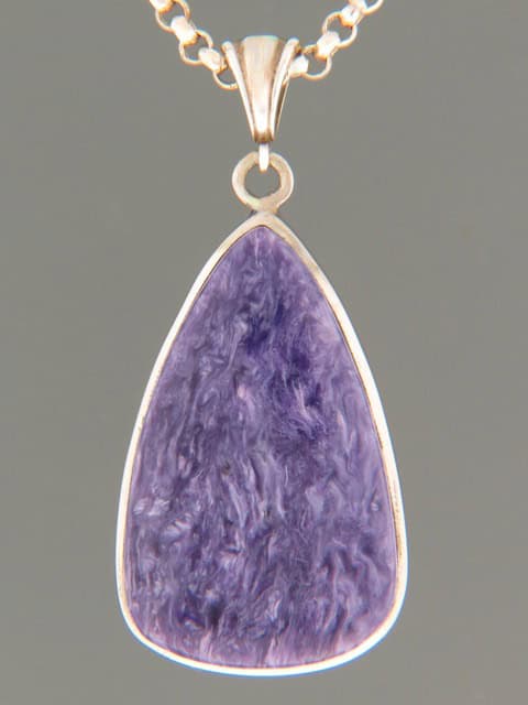 Charoite Pendant - Sterling Silver
