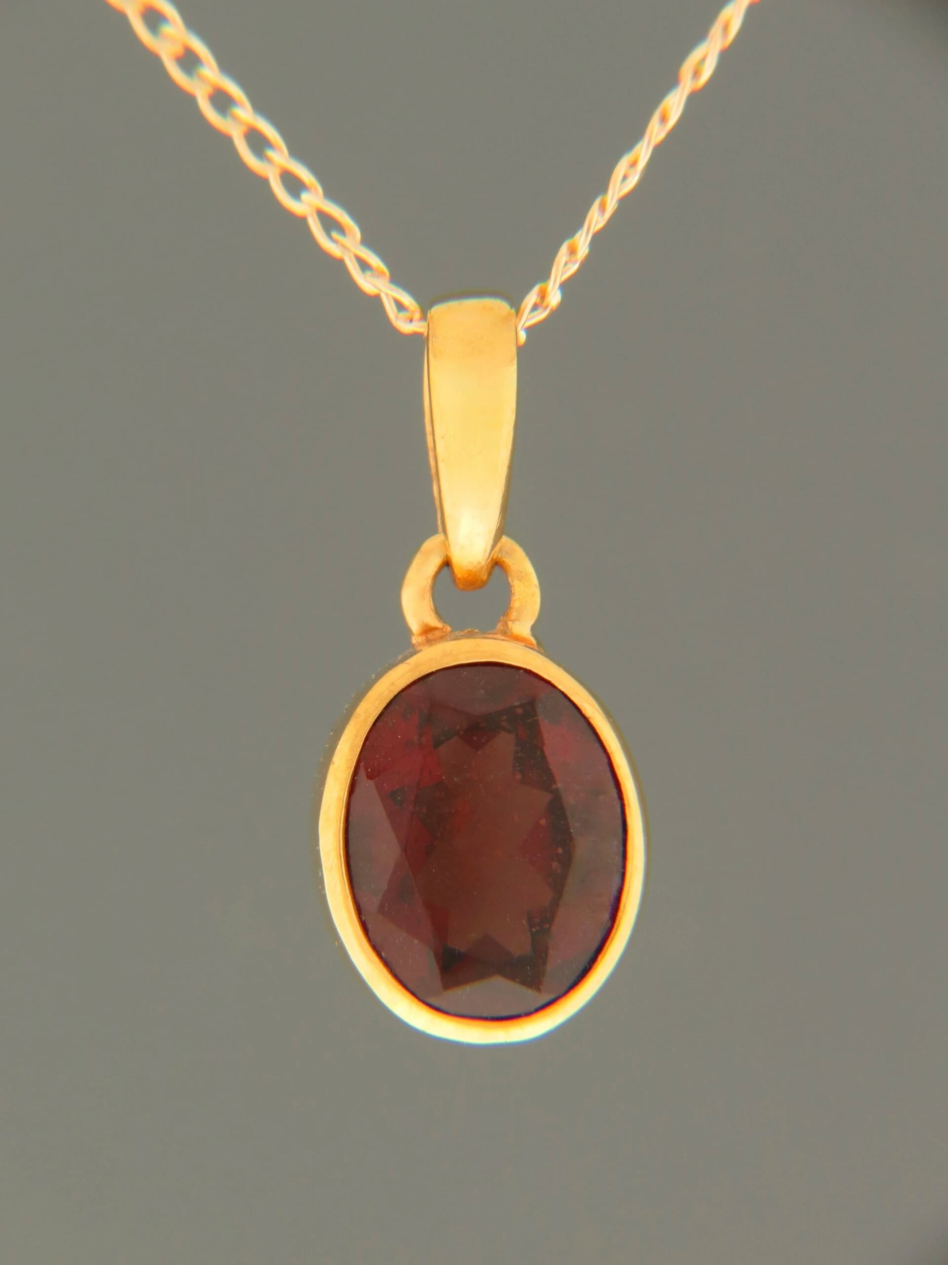 Garnet Pendant - Gold Vermeil