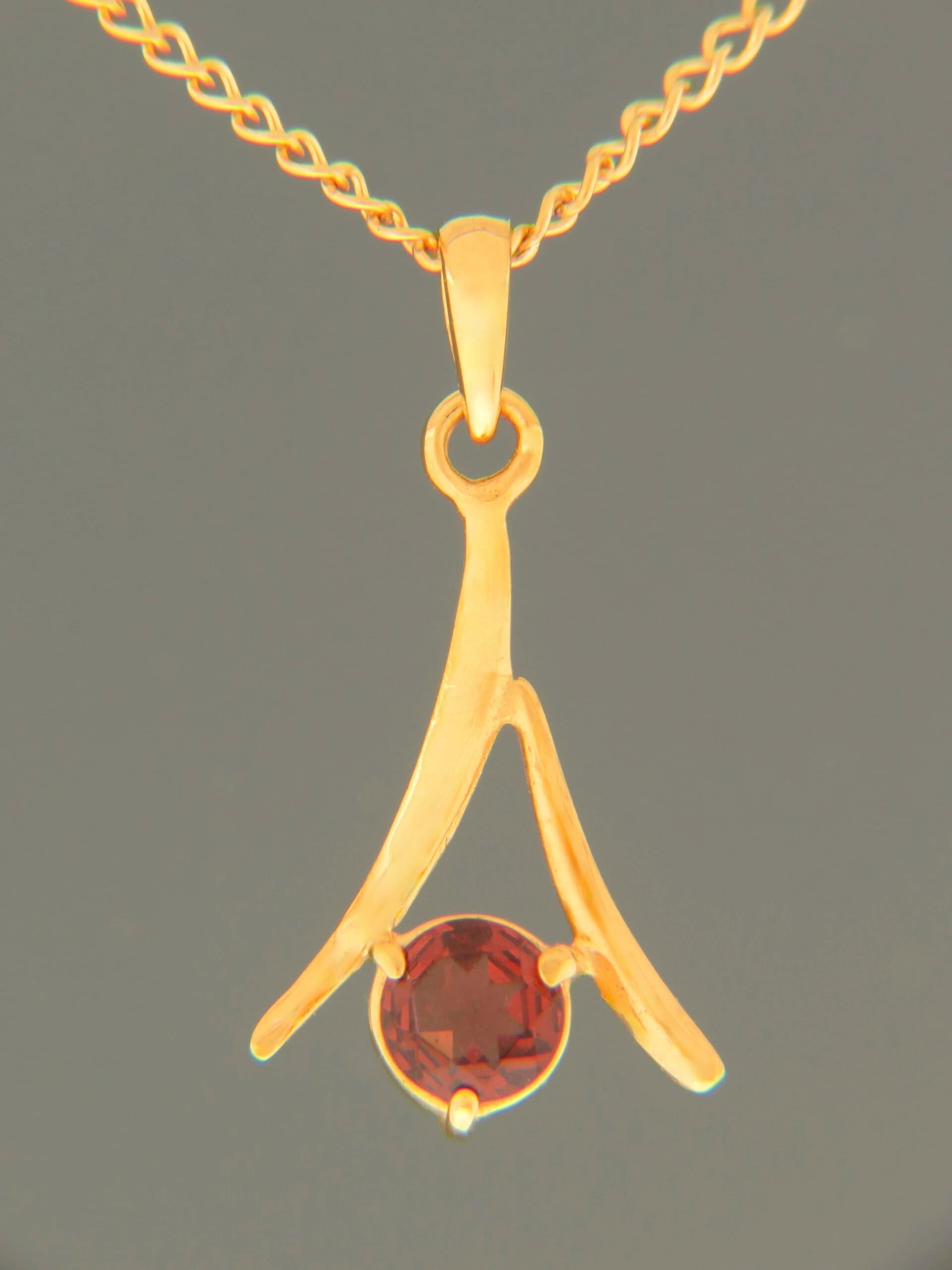Garnet Pendant - Gold Vermeil