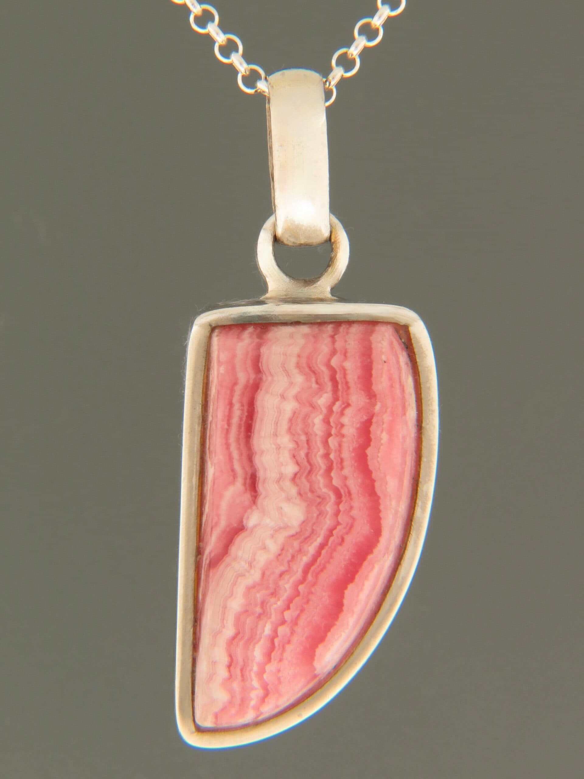 Rhodochrosite Pendant - Sterling Silver