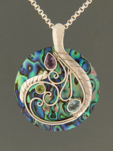 Paua Shell Pendant - Sterling Silver