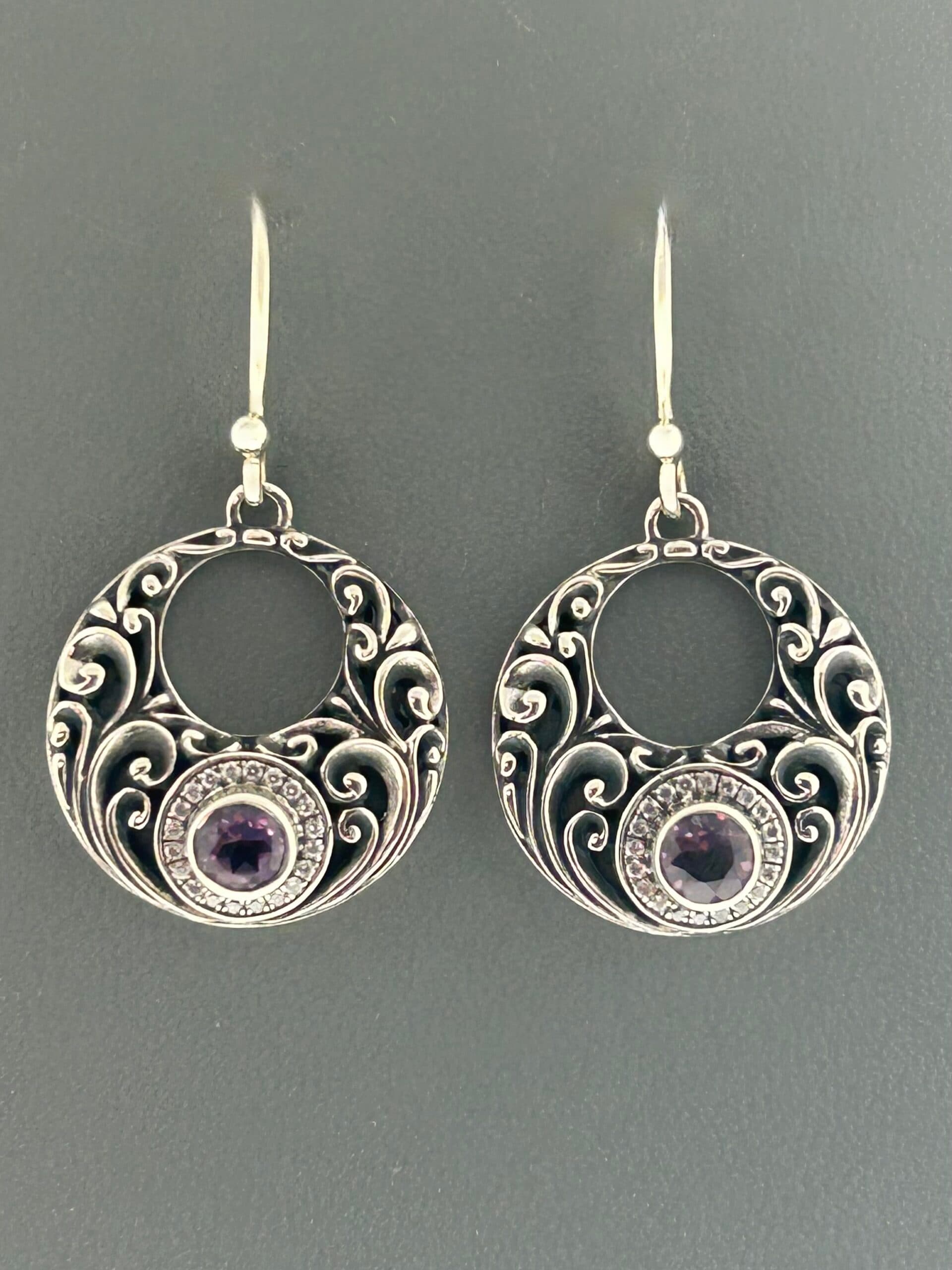 Amethyst Earrings - Sterling Silver