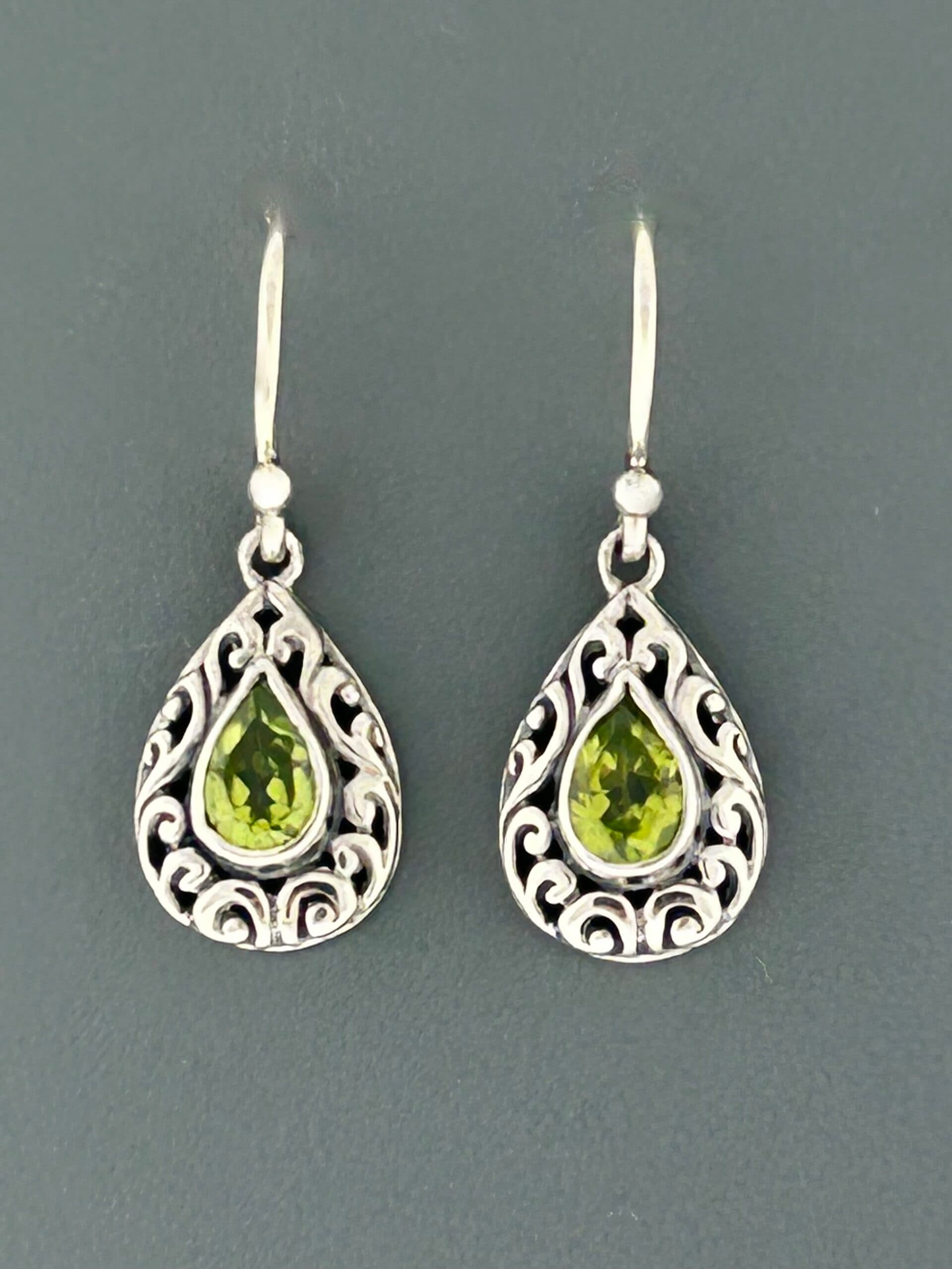 Peridot Earrings - Sterling Silver
