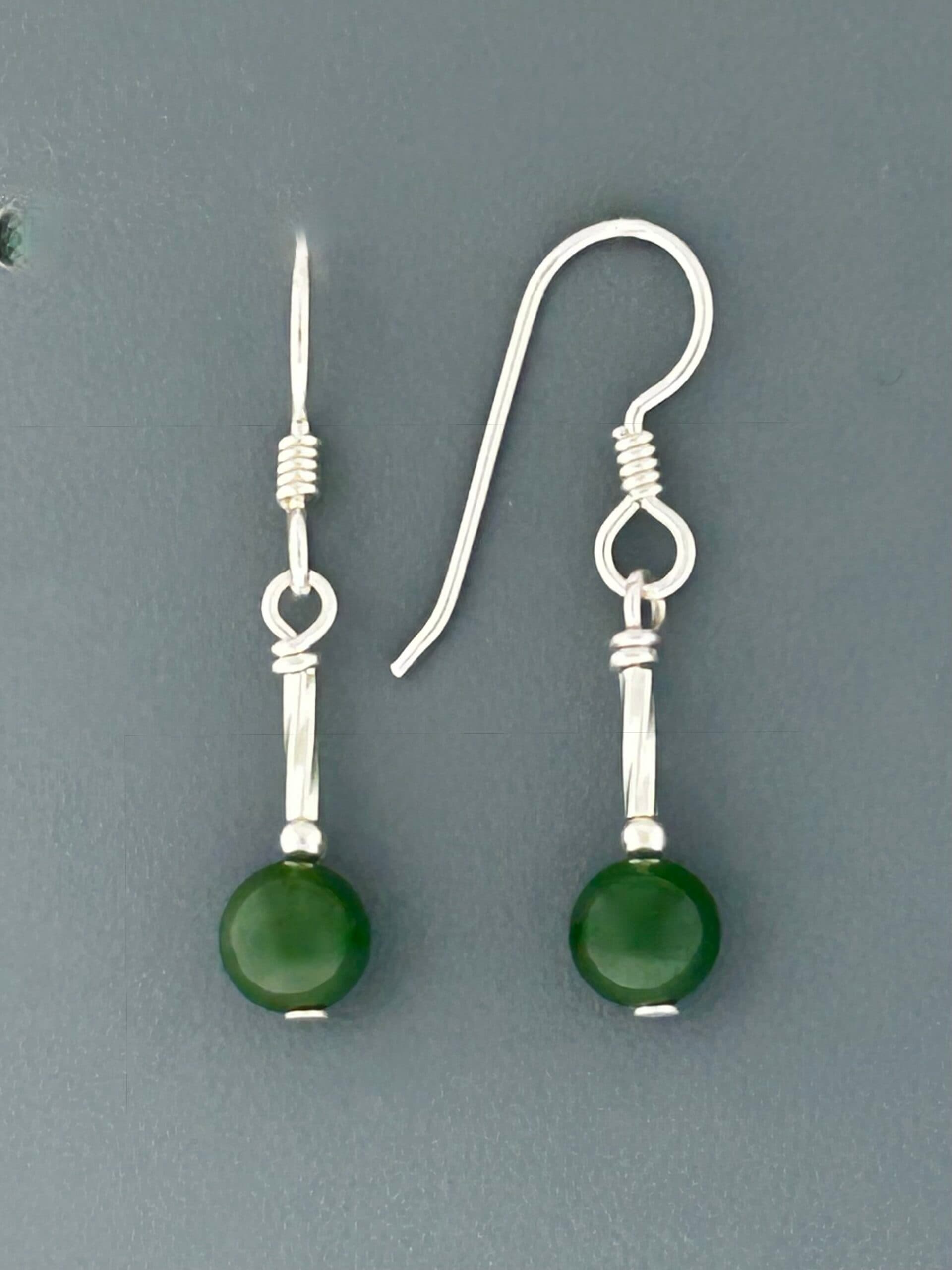 Jade Earrings - Sterling Silver