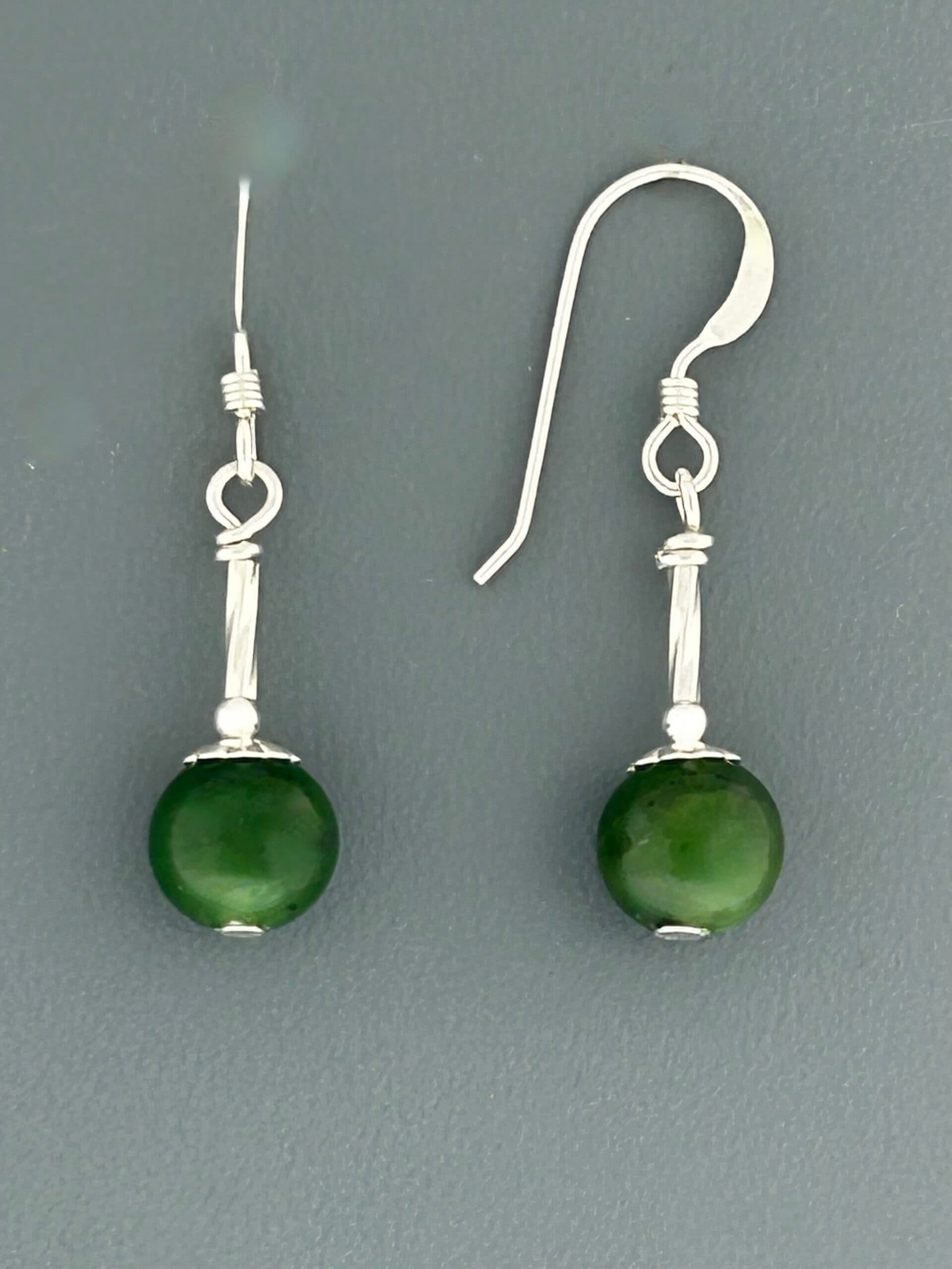 Jade Earrings - Sterling Silver